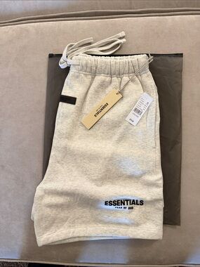 Essentials Light Oatmeal Logo Sweatshorts